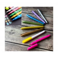 Assorted color metallic Marker pen non toxic 3mm bullet tip